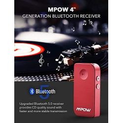 Mpow 044 Bluetooth Receiver 5.0 for Car Stereo, Bluetooth Car Adapter for 10 Hours Non-Stop Music Streaming or 8 Hours Hands-Free Calls,Bluetooth Aux Adapter Supports Siri & Google Assistant