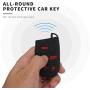 Auovo Smart Key Fob Cover Case Accessories for Chrysler 300 Grand Cherokee Renegade Compass for Dodge Charger Challenger Journey Durango 5 Buttons Keyless Entry Remote(Silicone, 2pcs)