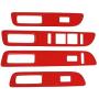 Car Window Lift Switch Panel Decoration Frame Cover Trim for 2009-2014 Ford F150 (Red)