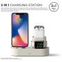elago 3 in 1 Apple Charging Station Compatible with Apple Watch Series 6/SE/5/4/3/2/1, Apple AirPods 2/1, iPhone 11 and All iPhone Models [Original Cables Required] (Classic White)