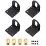 Befenybay 4PCS Black 37mm Diameter Motor Mounting Bracket + 4PCS 6mm Brass Hex Coupling with Screws (37mm)