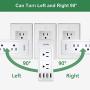 EyGde Power Strip Wall Outlet Extender with 6 Outlets(3 Sided) and 4 USB Ports, Outlet Splitter with Rotating Plug, Multi Plug Outlet for Travel, Home, Dorm, Office, 1700 Joules, White