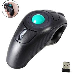 EIGIIS 2.4G Ergonomic Trackball Handheld Finger USB Mouse Wireless Optical Travel DPI Mice for PC Laptop Mac Left and Right Handed