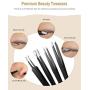 Precision Tweezers Set, ATMOKO 12 PCS ESD Tweezer Set, Anti-Static Stainless Steel Tweezers Kit Curved Tweezers for Craft, Jewelry, Electronics