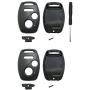 Replacement Key Fob Shell Fit for Honda Accord Crosstour Civic Odyssey CR-V CR-Z Fit 3 Buttons Keyless Entry Remote Case Car Key Housing (Black 2 Pack)
