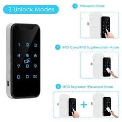 Electronic Cabinet Lock Kit, Digital Touch Keypad Lock, Code/RFID Card/Wristband Entry, Keyless Door Lock for Spa Door Cabinet Jewelry Box