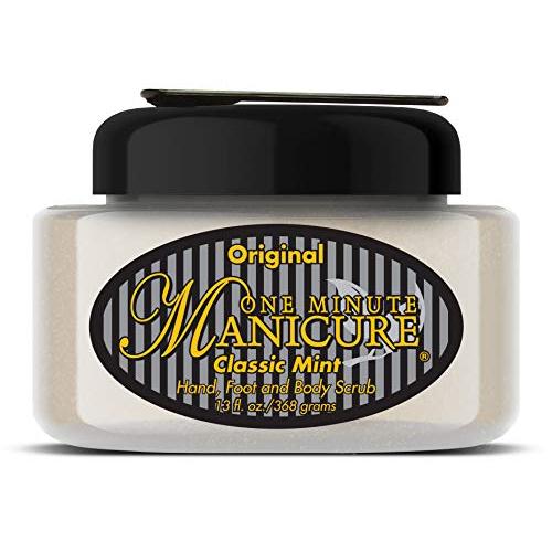 One Minute Manicure – Moisturizing Salt Scrub – 13 oz – Professionally Formulated To Exfoliate, Recondition & Moisturize Skin – Enhanced With Botanical Oils & Natural Sea Salts (Classic Mint)