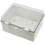 Zulkit Junction Box ABS Plastic Dustproof Waterproof IP65 Electrical Boxes Hinged Shell Outdoor Universal Project Enclosure Grey Clear Transparent Cover With Lock 8.7 x 6.7 x 4.3 inch (220x170x110 mm)