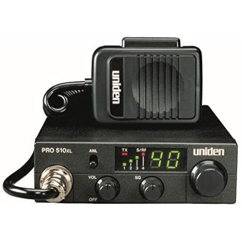 Uniden PRO510XL Pro Series 40-Channel CB Radio. Compact Design. Backlit LCD Display. Public Address. ANL Switch and 7 Watts of Audio Output. Unique PLL Circuit. S/RF LED Meter.