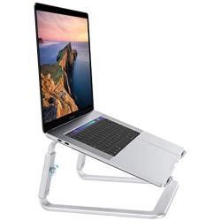 OMOTON Adjustable Laptop Stand for Desk, [Upgrade Version] 3-Level Height Laptop Holder Riser, Detachable Sturdy Aluminum Notebook Stand, for MacBook Pro and All 11-16 inches Laptops, Silver