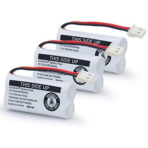 BAOBIAN BT162342 BT262342 Battery Compatible with for BT183342 BT283342 BT166342 BT266342 VTech CS6114 CS6419 CS6719 at&T EL52300 CL80111 Cordless Phone (Pack of 3) (Pack of 3) BAOBIAN BT162342 BT262342 Battery Compatible with for BT183342 BT283342 BT166342 BT266342 VTech CS6114 CS6419 CS6719 at&T EL52300 CL80111 Cordless Phone (Pack of 3) (Pack of 3)