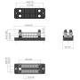 2 Row Terminal Grounding Bus Bar with 2 Studs 6 Groundings Per Row Marine Ground Power Distribution Terminal Block with Cover