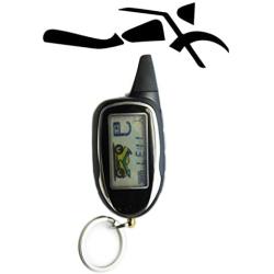 Sykik SRT208 Rider 2-Way Motorcycle Alarm with LCD Pager Remote, Remote Engine Start and Shut Off, with Motion, Sensor, tilt Sensor and Shock Sensor. with one Year SYKIK Warranty