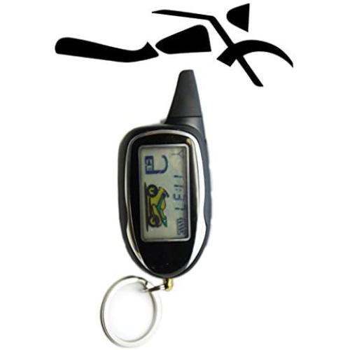 Sykik SRT208 Rider 2-Way Motorcycle Alarm with LCD Pager Remote, Remote Engine Start and Shut Off, with Motion, Sensor, tilt Sensor and Shock Sensor. with one Year SYKIK Warranty