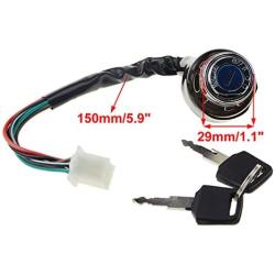 WOOSTAR 6 Wire Ignition Key Switch On Off 2 Position Replacement for 50cc 70cc 90cc 110cc 125cc 150cc 250cc 250cc Taotao Redcat Roketa Sunl Honda ATV 4 Wheeler Dirt Pit Bike Go Kart