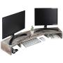 J JACKCUBE DESIGN Rustic Wood Dual Monitor Stand with Adjustable Angle Riser 2 Monitors Office Desk Organizer Computer Table top Screen Shelf for PC TV Laptop - MK547A