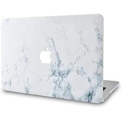 KECC Laptop Case Compatible with Old MacBook Pro 15'' Retina (-2015) Plastic Case Hard Shell Cover A1398 (White Marble)