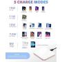 Wireless Charger 15W Max Fast, AGPTEK Qi-Certified Metal Glass Wireless Charging Pad for iPhone 12/12 Pro/12 Pro Max/11/11 Pro Max/XS Max/XR/X/8, Galaxy S20/S10/S9/S8, AirPods (No AC Adapter), White