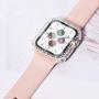 Fullife Compatible for Apple Watch Case Screen Protector 38mm, Bling Crystal Full Cover Tempered Glass Protective Case Compatible for Apple Watch Series 6/5/4/3/2/1 38mm 40mm 42mm 44mm, Clear