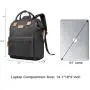 BRINCH Laptop Backpack 15.6 Inch Wide Open Computer Backpack Laptop Bag College Rucksack Water Resistant Business Travel Backpack Multipurpose Casual Daypack with USB Charging Port for Women Men,Black