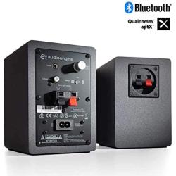 Audioengine A1 Home Music System | Powered aptX Bluetooth Stereo Speakers for Bookshelf | Wired or Wireless Connection, AUX Input for Computer, Turntable, TV, Subwoofer Connection (Pair, Grey)