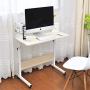 sogesfurniture Mobile Side Table 31.5 InchesTablet Wheels Mobile Laptop Computer Desk Adjustable Movable Laptop Computer Stand for Bed Sofa,Maple BHUS-05-1-80MP