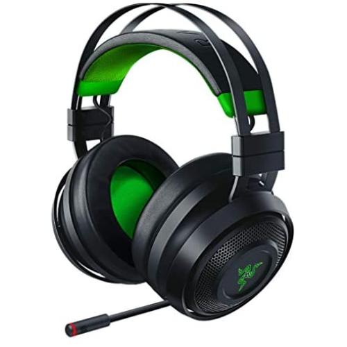 Razer Nari Ultimate for Xbox One Wireless 7.1 Surround Sound Gaming Headset: HyperSense Haptic Feedback - Auto-Adjust Headband - Retractable Mic – For Xbox One, Xbox Series X & S - Black/Green