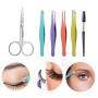JOM Tweezers set for Eyebrows 6Pack Kit for Ingrown Hair Removal Professional Eyebrow Remover Facial Hair Remover for Women Girls Men Hair Plucking Ingrown Hairs Daily Beauty Tool with Leather Case
