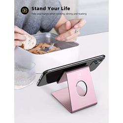 Cell Phone Stand, Lamicall Phone Cradle : Phone Dock, Holder Compatible with Phone 12 Mini 11 Pro XS Max XR X 6 6s 7 8 Plus 5 5s 5c and All Other Smartphones, Table, Night Stand - Rose Gold