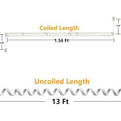 Telephone Phone Handset Cable Cord,Uvital Coiled Length 1.56 to 13 Feet Uncoiled Landline Phone Handset Cable Cord RJ9/RJ10/RJ22 4P4C(White,4 PCS)