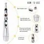 Acupuncture Pen, Electronic Massage Pen, Electronic Acupuncture Pen, Electronic Meridian Energy Pen for Pain Relief with 3 Massage Heads(Battery Not Included)
