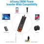 isYoung 200W Car Power Inverter, AC Inverter Car Plug Converter with 4 USB Ports（2.4A）2 AC Outlets 1 Type-c Port 1 DC Cigarette Lighter