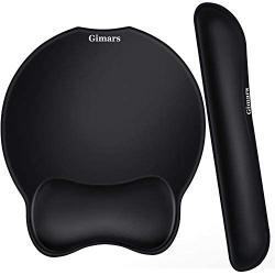 Gimars Upgrade Enlarge Superfine Fibre Soft Smooth Gel Ergonomic Mouse Pad Wrist Support and Keyboard Wrist Rest for Computer, Laptop, Mac, Gaming and Office, Durable, Comfortable and Pain Relief