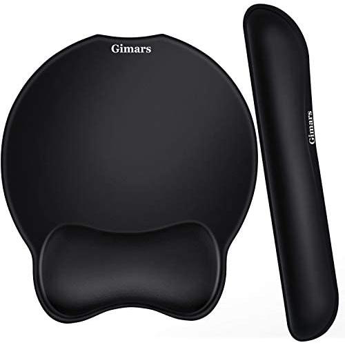 Gimars Upgrade Enlarge Superfine Fibre Soft Smooth Gel Ergonomic Mouse Pad Wrist Support and Keyboard Wrist Rest for Computer, Laptop, Mac, Gaming and Office, Durable, Comfortable and Pain Relief