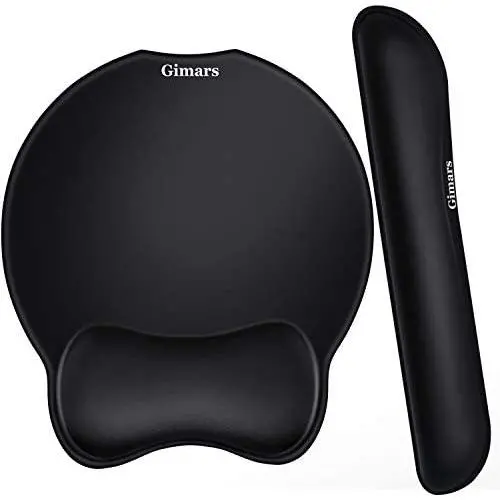 Gimars Upgrade Enlarge Superfine Fibre Soft Smooth Gel Ergonomic Mouse Pad Wrist Support and Keyboard Wrist Rest for Computer, Laptop, Mac, Gaming and Office, Durable, Comfortable and Pain Relief