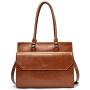 Briefcase for Women Oil Wax Leather Vintage 15.6 Inch Laptop Business Shoulder Bag Brown Briefcase for Women Oil Wax Leather Vintage 15.6 Inch Laptop Business Shoulder Bag Brown