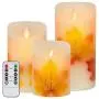 Flameless Candles Light, VEEKI Battery Candles Warm White Flameless Pillar Candles Moving Wick Flameless Candles Flickering Led Candles with Remote Control Timer Decorative Candles (Maple Leaf)
