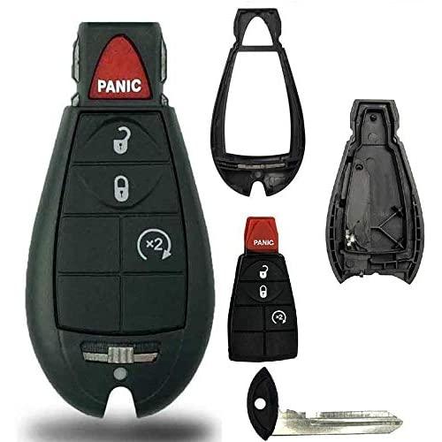 1 New Keyless Entry 4 Buttons Remote Start Car Key Fob M3N5WY783X, IYZ-C01C 56046707AE For Chrysler Town Country Dodge Challenger Charger Durango Grand Caravan Journey & Ram SHELL/CASE ONLY