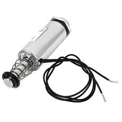 Uxcell DC 24V 16 mm Pull Type Tubular Solenoid, Electromagnet w Spring Return