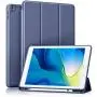 Akkerds Case Compatible with iPad 10.2 2020 iPad 8th Gen/2019 iPad 7th Gen with Pencil Holder, Protective Case with Soft TPU Back, Auto Sleep/Wake Cover Compatible for iPad 8th/7th Gen, Blue Gray