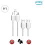 2 Pack CoolKo Strongest Magnet 2.1 A, 5 Feet (1.5M) Silver Magnetic Braided Fastest Cable Compatible for All i-Product, Type C and Micro USB Android Smart Phones and Tablets