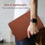 MoKo 13-13.3 Inch Laptop Sleeve Bag Fits MacBook Air 13-inch Retina 2020-2016, MacBook Pro 13'', Surface Book/Surface Laptop 13.5'', Waterproof PU Leather Protective Case - Brown
