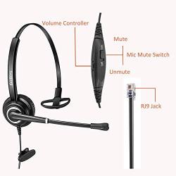 Telephone Headset with Mic Mute & Volume Control for Landline Phone, Call Center Headset with Noise Cancelling Microphone for 6941 7841 7941 7942 7945 7960 7961 7962 7965 8845 8945