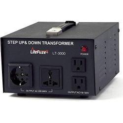3000 Watt Voltage Converter Transformer by LiteFuze - Step Up/Down - 110V/220V - Circuit Breaker Protection -Heavy Duty/ - Convertingbox Technology - LT Series [5-Years Warranty]