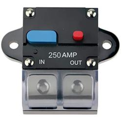 OUHL 50A 80A 100A 150A 200A 250A Circuit Breaker Manual Reset, 0-8 Gauge Trolling Motor Auto Car Stereo Audio Inline Fuse Block Holders Inverter for Automotive Rv Marine Boat (250 Amp)