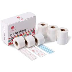 Phomemo M02 Pro/M02S Thermal Paper, 15mm Sticker Paper, Black on Little Daisies, Blue&white Plaid and the Milk Strawberry Beautiful Patterns , 15mm x 3.5m, 3 Rolls of Each Pattern, Total 9 Rolls