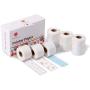 Phomemo M02 Pro/M02S Thermal Paper, 15mm Sticker Paper, Black on Little Daisies, Blue&white Plaid and the Milk Strawberry Beautiful Patterns , 15mm x 3.5m, 3 Rolls of Each Pattern, Total 9 Rolls