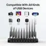 Unitek USB Charging Station, 10 USB Fast Ports Charge Docking Station and Adjustable Dividers, Multi Device Charger Organizer Compatible with iPad, iPhone, Tablet and Cell Phone