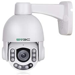 PTZ Camera Outdoor POE 5MP with Built-in Microphone for Two Way Audio, SV3C 10 LEDs Super HD Pan Tilt 5X Zoom Security Surveillance Dome IP Camera(Wired), Support SD Card Recording up to 128gb