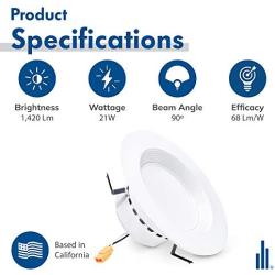 Hyperikon 6 Inch LED Recessed Lighting, 21W=150W, Dimmable Retrofit Can Lights Ceiling Downlight, 1450 Lumens, UL, Energy Star, Daylight White, 12 Pack